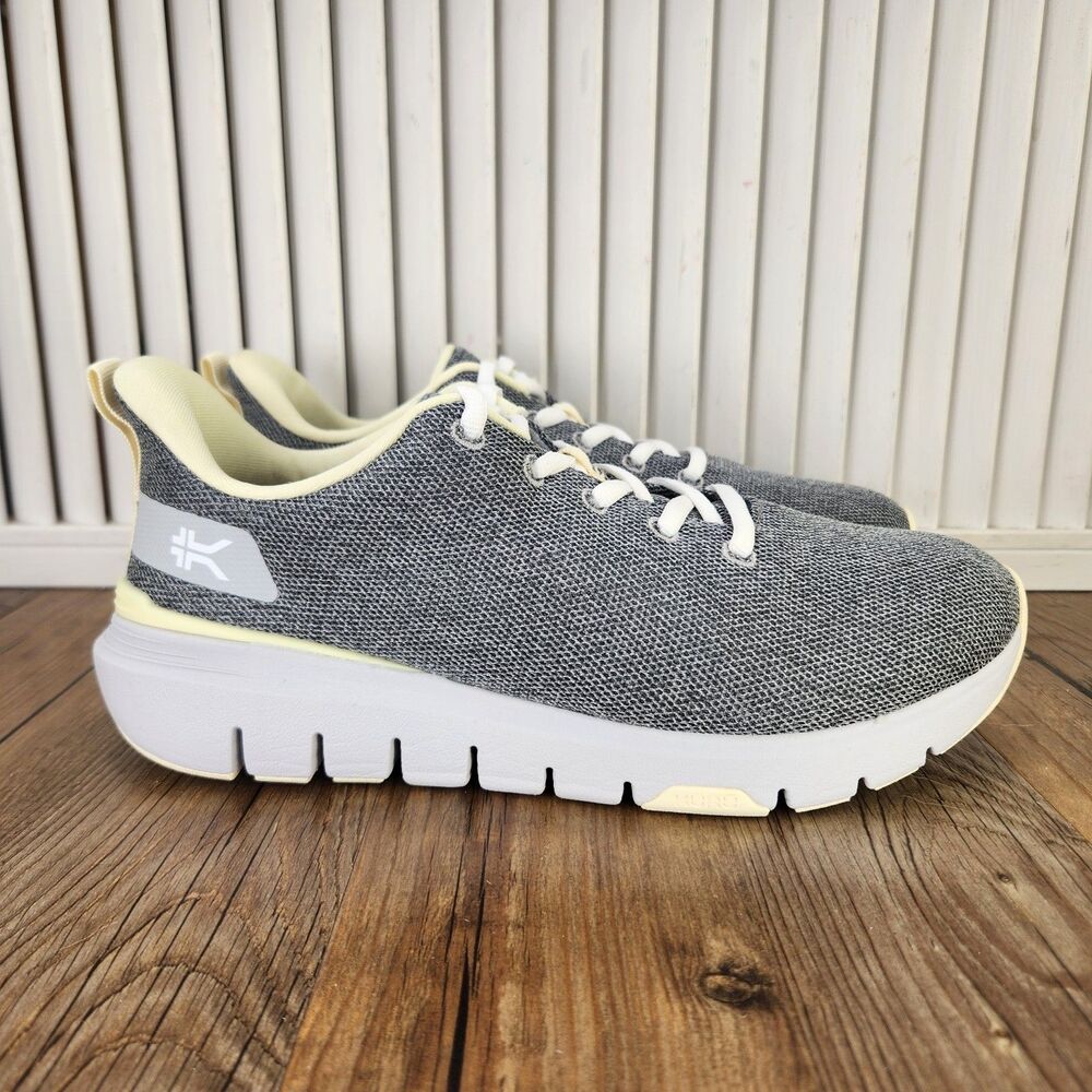 Kuru Flex Via Womens Sz 7.5 Wide Gray Hands Free Athletic Walking Sneakers Shoes